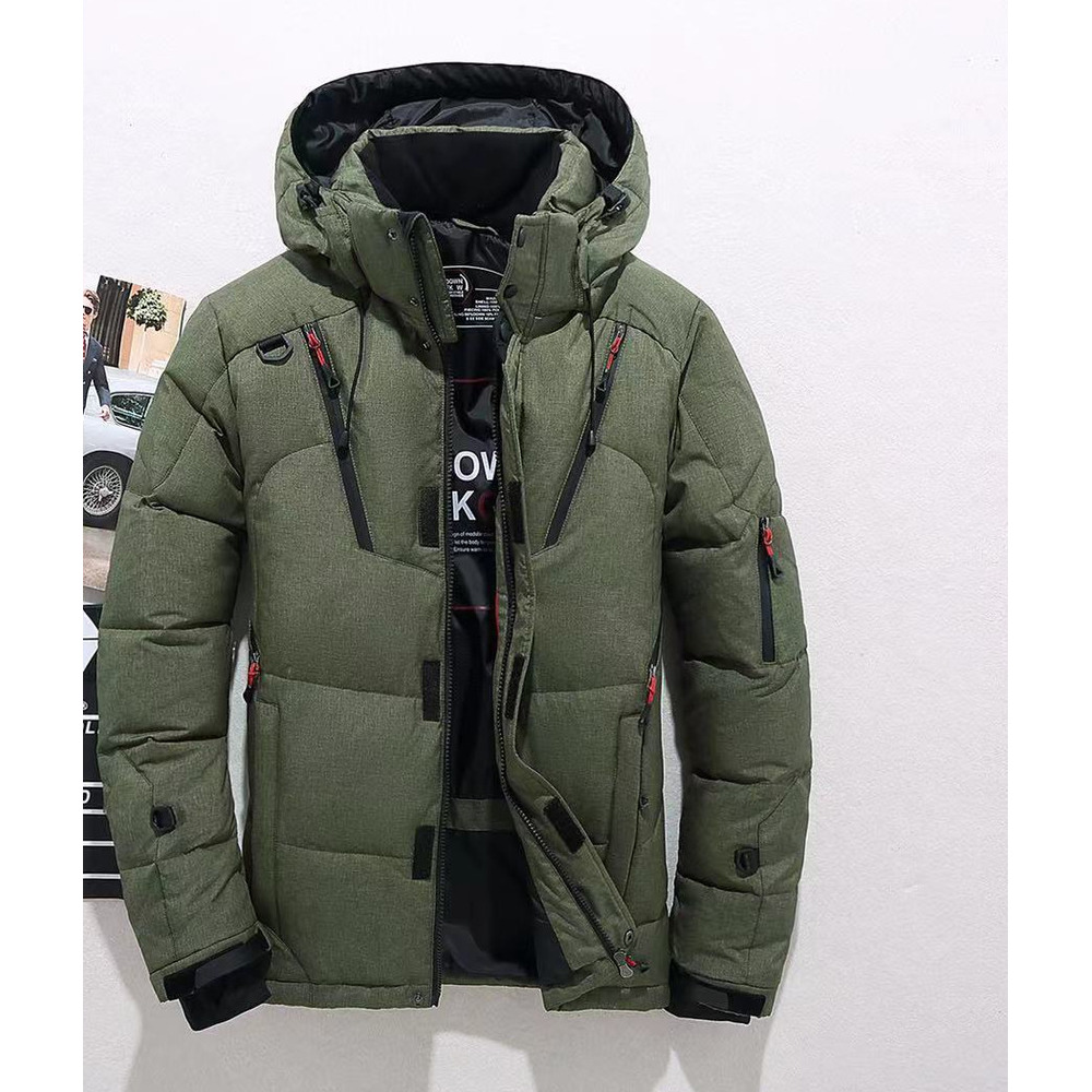 Giacca corta da uomo con cappuccio, casual, invernale, da esterno, spessa, Yama_voghion.com