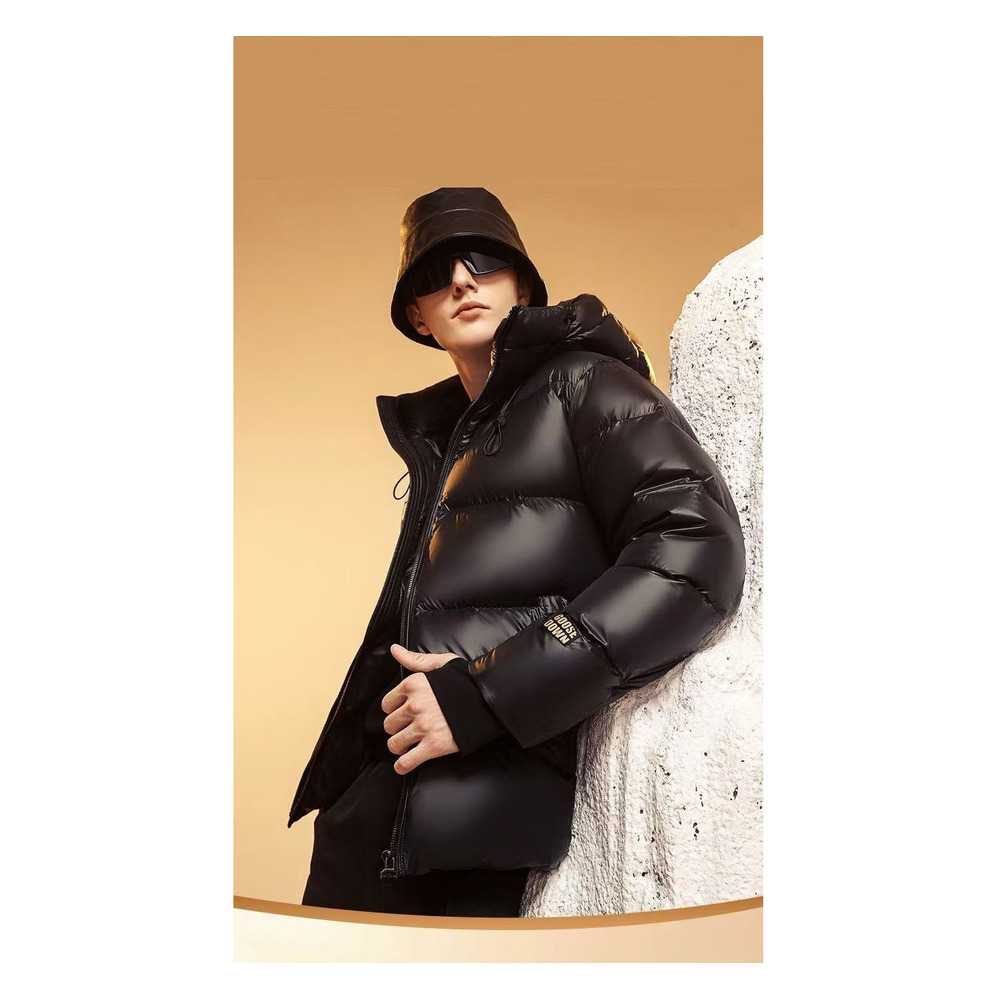 Giacca corta con cappuccio invernale da uomo Black Gold Goose Lockdown al 90%, calda e imbottita in piumino_voghion.com