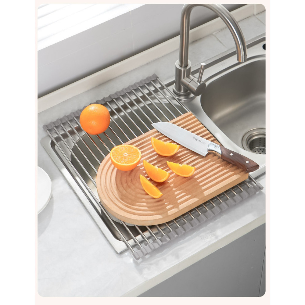Roll Up Dish Drainer For Kitchen Sink And Fruit Drying Rack_voghion.com