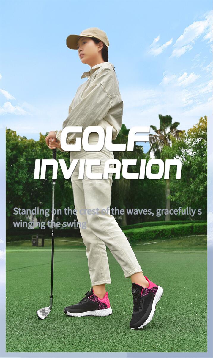 2025 Spring Summer New Women's With Fixed Spikes Breathable Golf Shoes_voghion.com