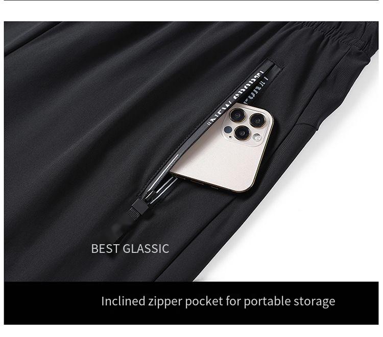 Plus Größe Sommer Ice Silk Männer Jogger Jogginghose Hohe Elastizität Schnell Trocknend Lässig Gerade_voghion.com