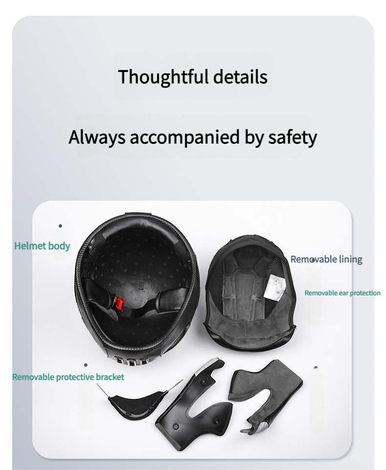 Casque de moto intégral en fibre de verre, petit format, en cuir, super fibre, unisexe, léger_voghion.com