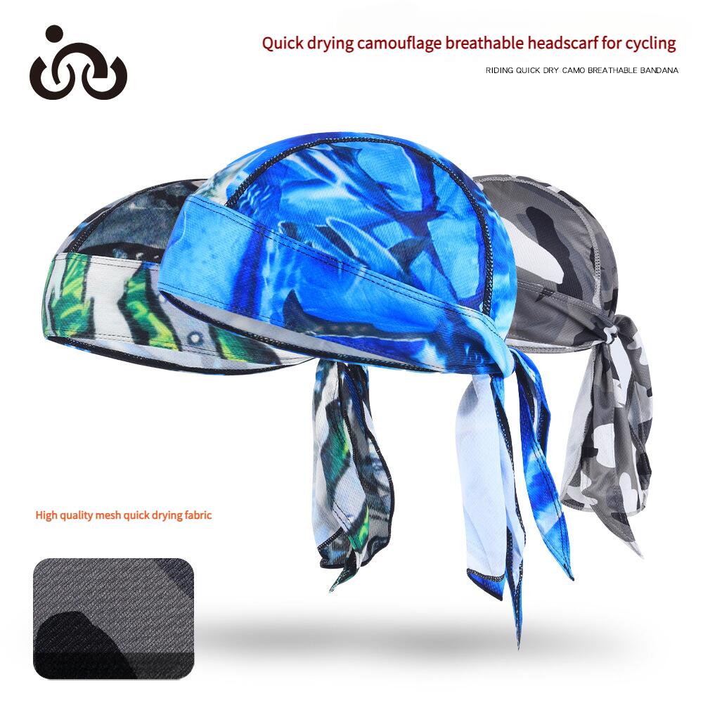 Soft Equipment Cycling Outdoor Sports Headscarf Breathable Quick-Dry Sun Protection Pirate Printed Small Hat Head Cover_voghion.com