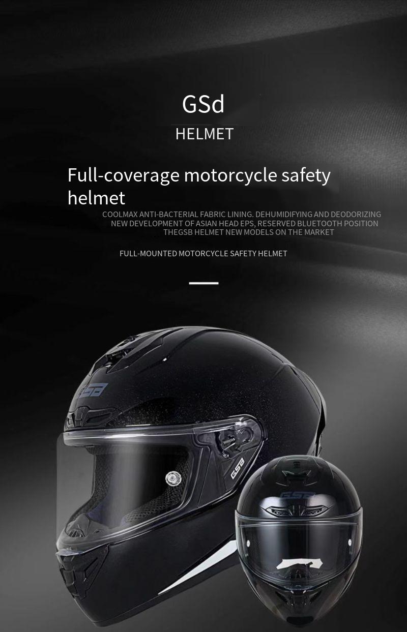 GSB361 Motorfiets Heren en Dames, Integraalhelm met Bluetooth, Geschikt voor Alle Seizoenen, 3C Gecertificeerde Helm_voghion.com