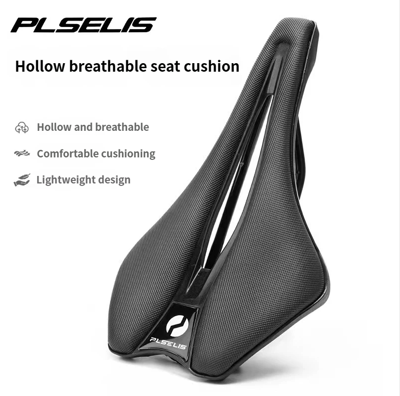 PLSELIS Mountain Bike Titanium Bow Racing Hollow Breathable Ultra-light Comfortable Saddle_voghion.com