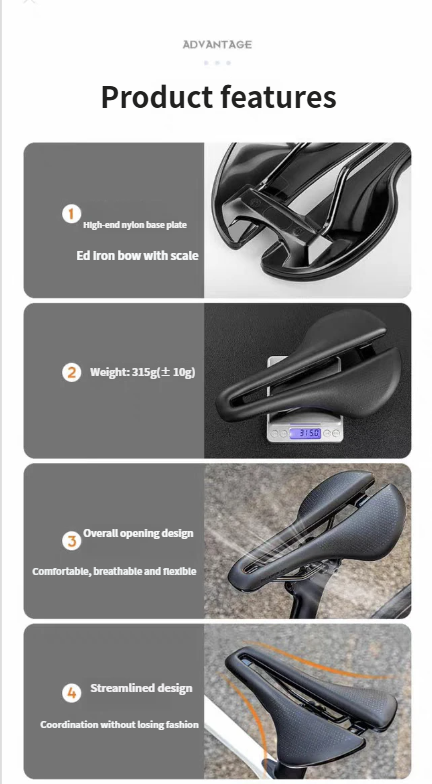 PLSELIS Bicycle Road Bike Short Nose Silicone Seat Cushion Anti-Slip Wear-Resistant Comfortable Riding Anti-Butt Pain_voghion.com