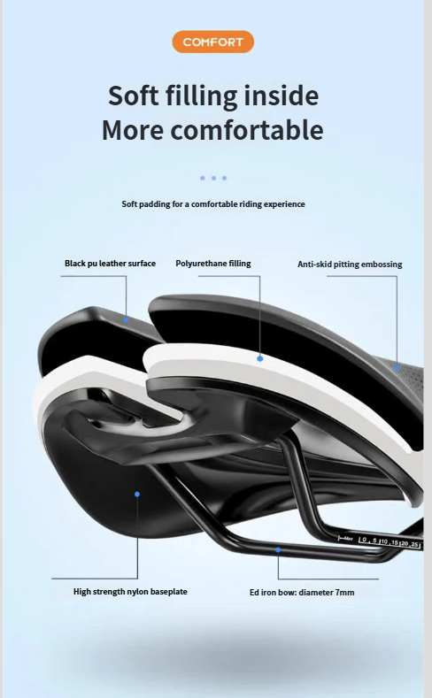 PLSELIS Bicycle Road Bike Short Nose Silicone Seat Cushion Anti-Slip Wear-Resistant Comfortable Riding Anti-Butt Pain_voghion.com