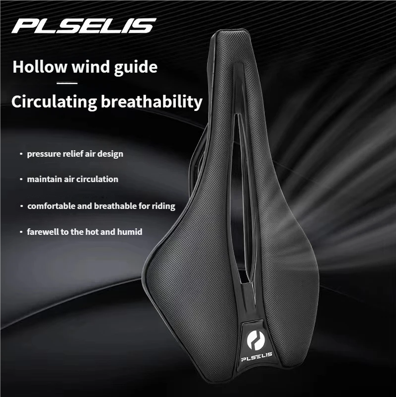 PLSELIS Mountain Bike Titanium Bow Racing Hollow Breathable Ultra-light Comfortable Saddle_voghion.com