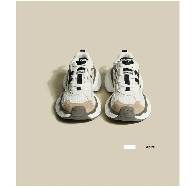 Coole Dad-Schuhe im angesagten Stil, Color-Blocking, dicke Sohle, atmungsaktives Mesh, vielseitige Freizeitsneaker für Damen, Frühling und_voghion.com