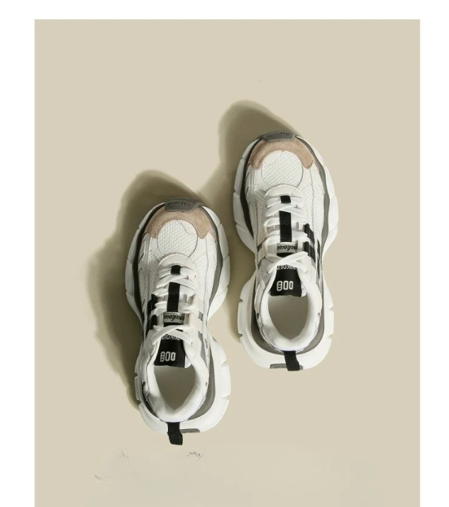 Coole Dad-Schuhe im angesagten Stil, Color-Blocking, dicke Sohle, atmungsaktives Mesh, vielseitige Freizeitsneaker für Damen, Frühling und_voghion.com