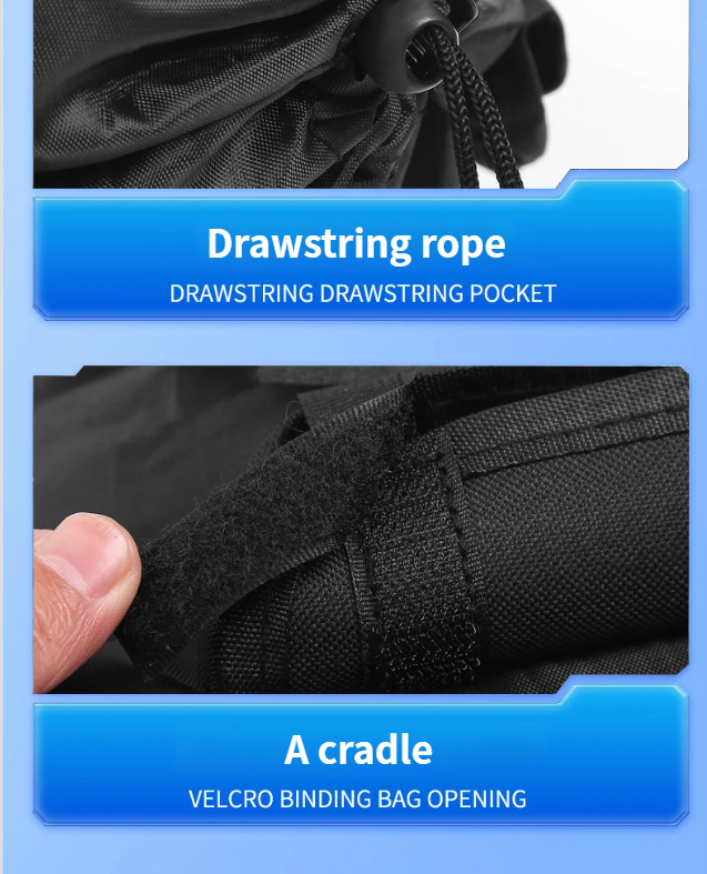 Outdoor Foldable Cylindrical Fishing Rod Drawstring Bucket Simple Handheld Oxford Cloth Large Capacity Single Shoulder_voghion.com