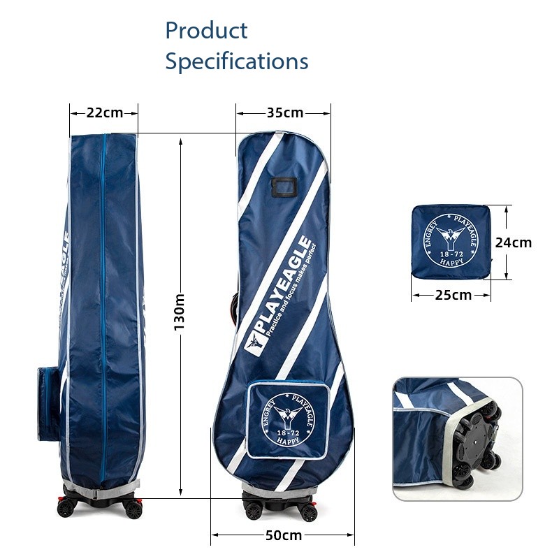 PLAYEAGLE Waterproof Rain Cover For Travel Checked Luggage & Golf Bags - Foldable PE Protective Cover_desvips.com