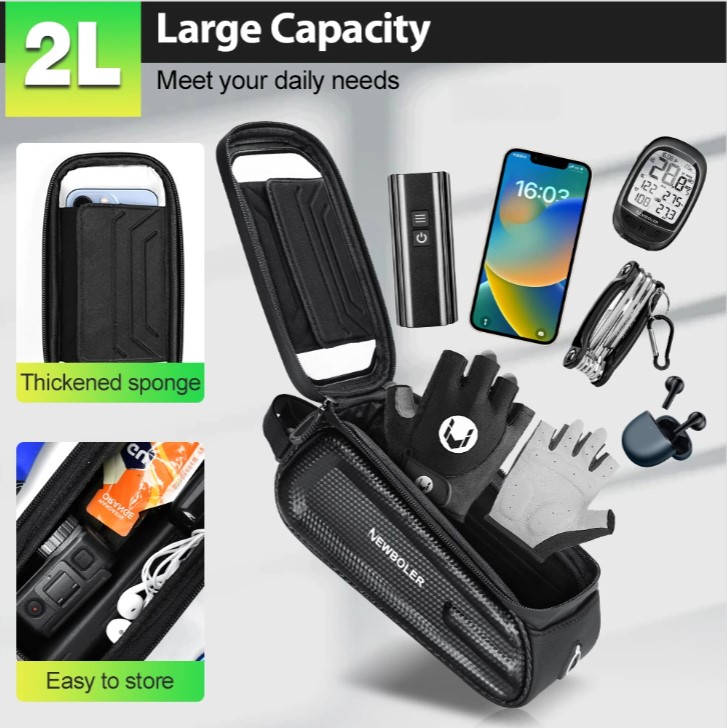 Bicycle Phone Bag Waterproof Front Frame Storage For Mtb And Road_voghion.com