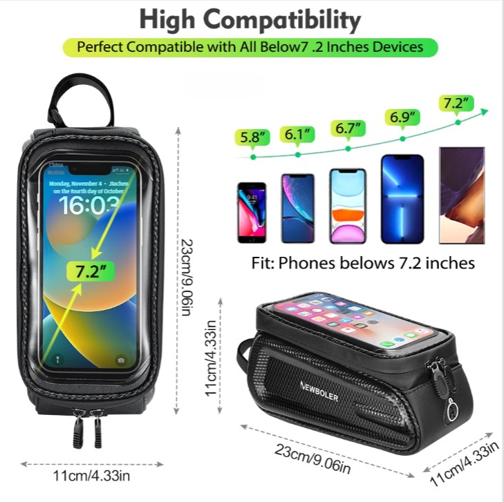 Bicycle Phone Bag Waterproof Front Frame Storage For Mtb And Road_voghion.com