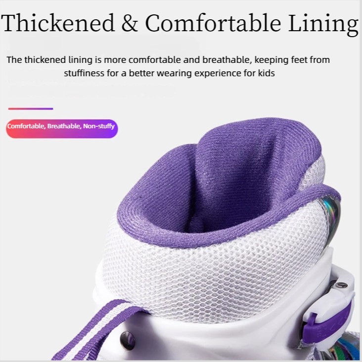 Kids Double Row Roller Skates Adjustable Quad Skates For Beginners_voghion.com