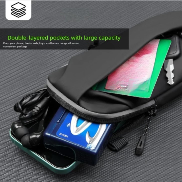 Bolsa multifuncional para braço e transversal, unissex, ideal para atividades físicas ao ar livre, ciclismo, corrida e uso casual._voghion.com