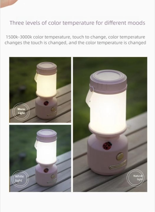Outdoor Camping Lantern Ladybug Shaped Rechargeable Led Light_voghion.com
