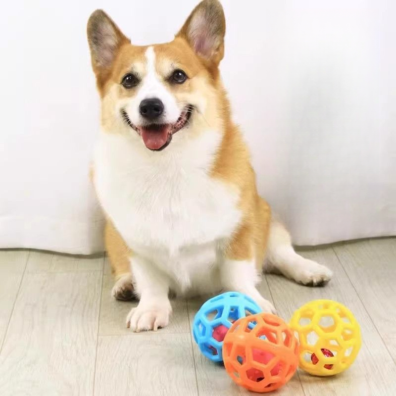 Pet Bell Durable TPR Geometric Hollow Ball Dog Toy For Boredom Relief And Teeth Grinding_voghion.com