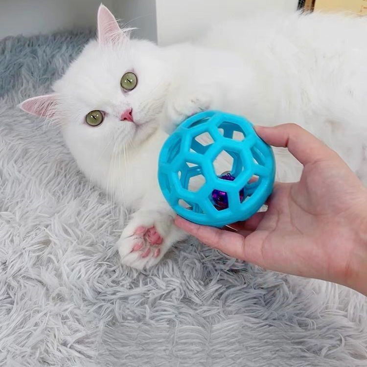 Pet Bell Durable TPR Geometric Hollow Ball Dog Toy For Boredom Relief And Teeth Grinding_voghion.com