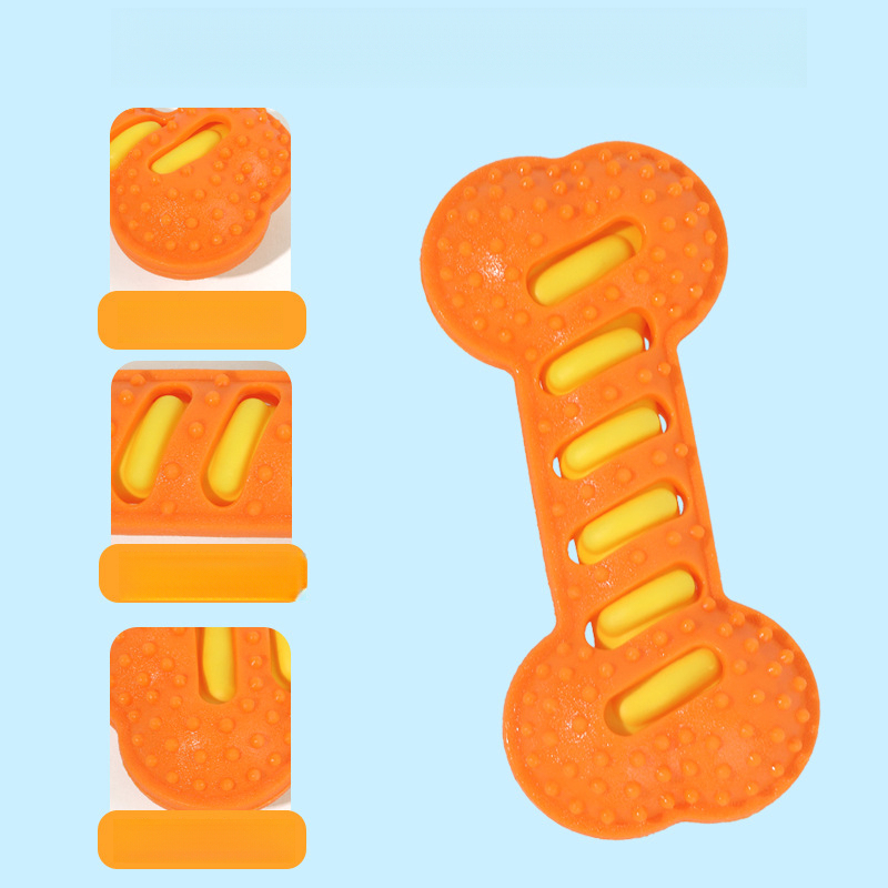 TPR Durable Interactive Training Puppy Toy Chew Bone Dog Boredom Reliever_voghion.com