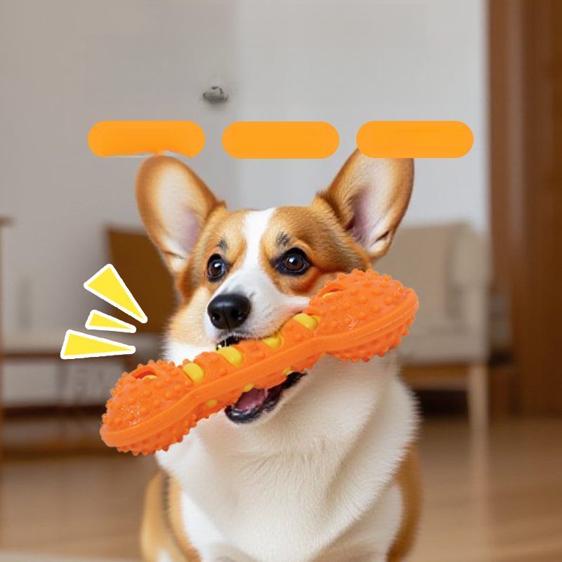 TPR Durable Interactive Training Puppy Toy Chew Bone Dog Boredom Reliever_voghion.com