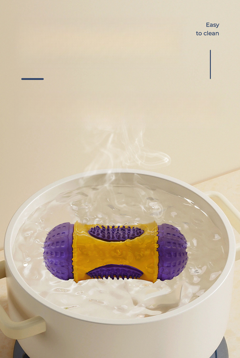 Natural Rubber Multi-Functional Food-Hiding Dog Toy, Teeth Cleaning, Durable Chew, Interactive Pet Toy_voghion.com