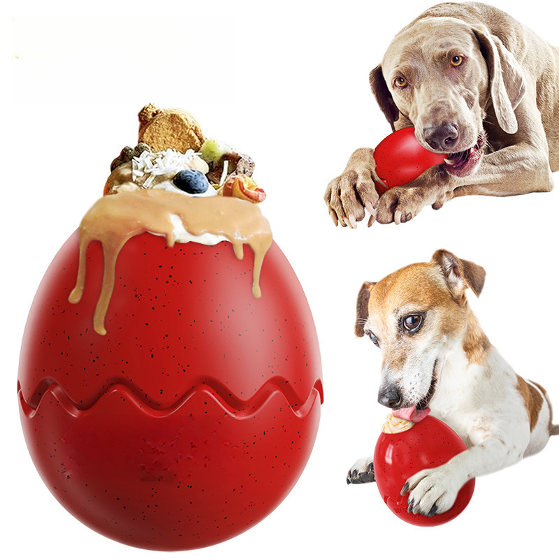 Pet Supplies Lickable Chew Dinosaur Egg Slow Feeder Dog Toy_voghion.com