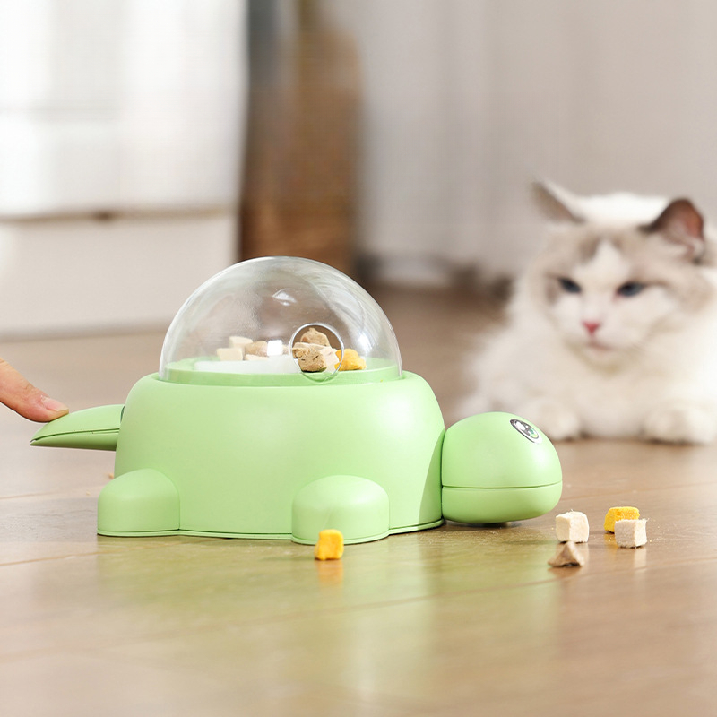 Pet Dispenser Puzzle Small Turtle Press Cat Dog Interactive Food Toy Automatic Feeder_voghion.com