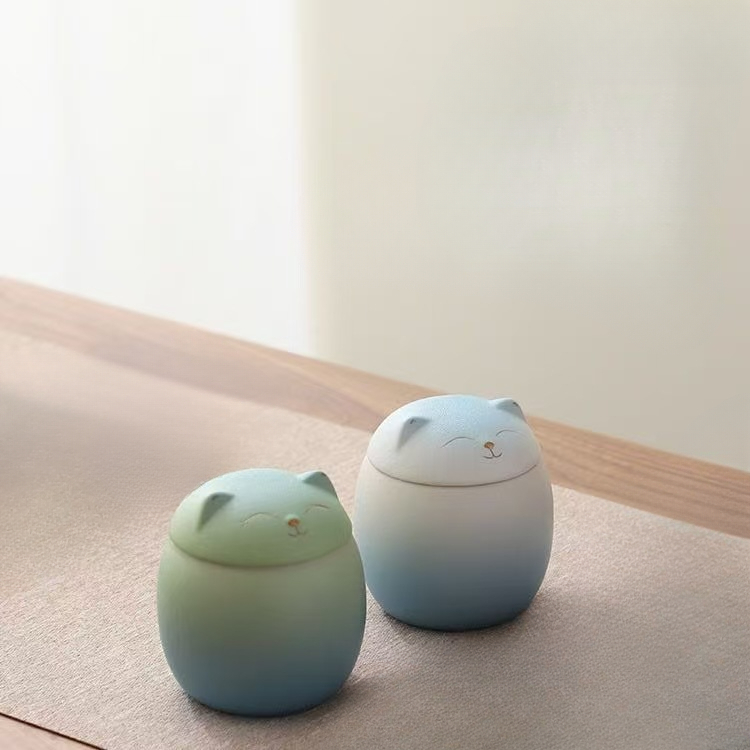Urne funéraire en céramique pour animaux de compagnie, spécialement conçue pour les funérailles, cercueil pour animaux de compagnie avec couvercle hermétique et étanche à l'humidité._voghion.com