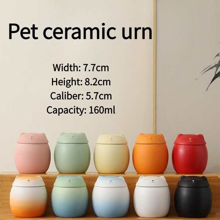 Urne funéraire en céramique pour animaux de compagnie, spécialement conçue pour les funérailles, cercueil pour animaux de compagnie avec couvercle hermétique et étanche à l'humidité._voghion.com