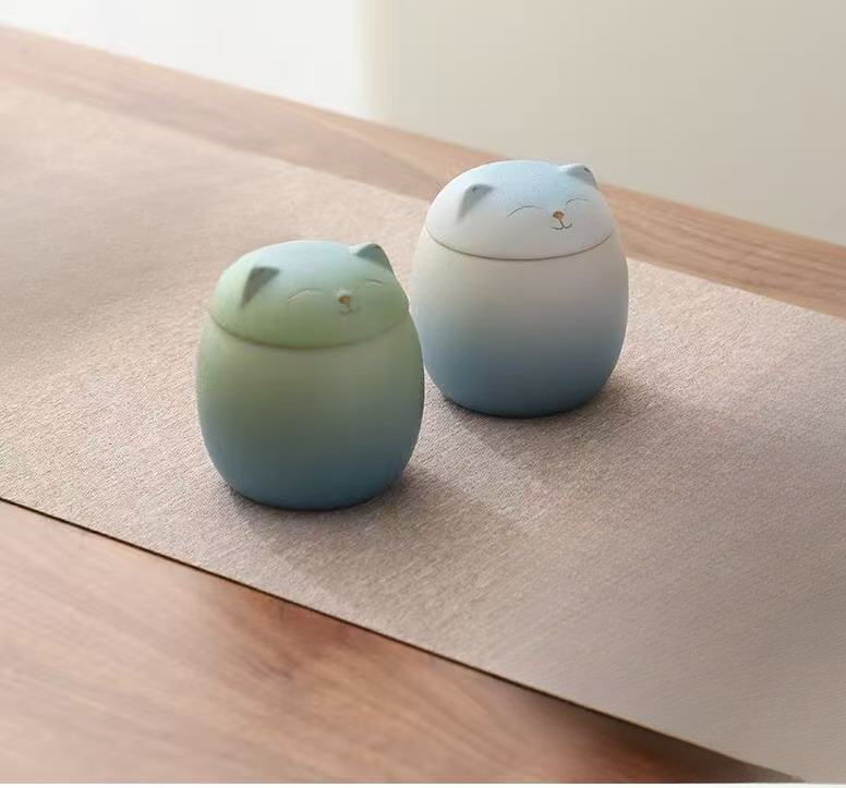 Urne funéraire en céramique pour animaux de compagnie, spécialement conçue pour les funérailles, cercueil pour animaux de compagnie avec couvercle hermétique et étanche à l'humidité._voghion.com