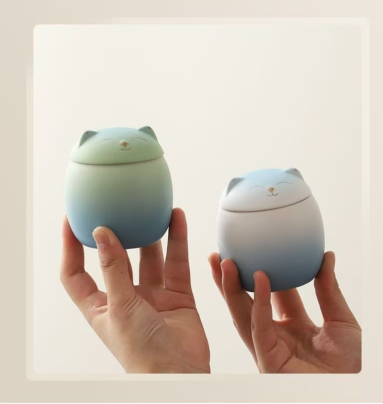 Urne funéraire en céramique pour animaux de compagnie, spécialement conçue pour les funérailles, cercueil pour animaux de compagnie avec couvercle hermétique et étanche à l'humidité._voghion.com
