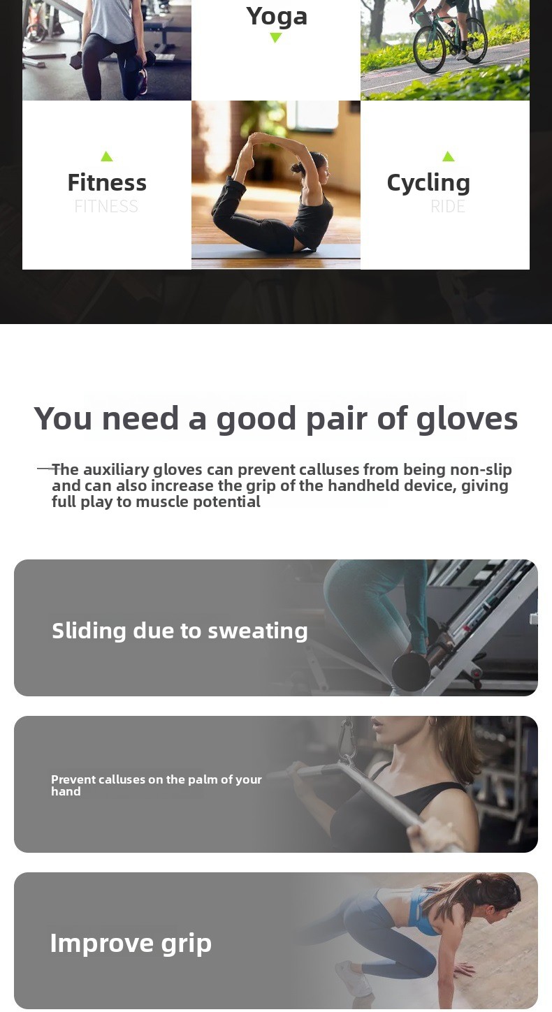 sports Outdoor Training Yoga Gloves, Women's Cycling Fitness Non Slip Gloves_voghion.com