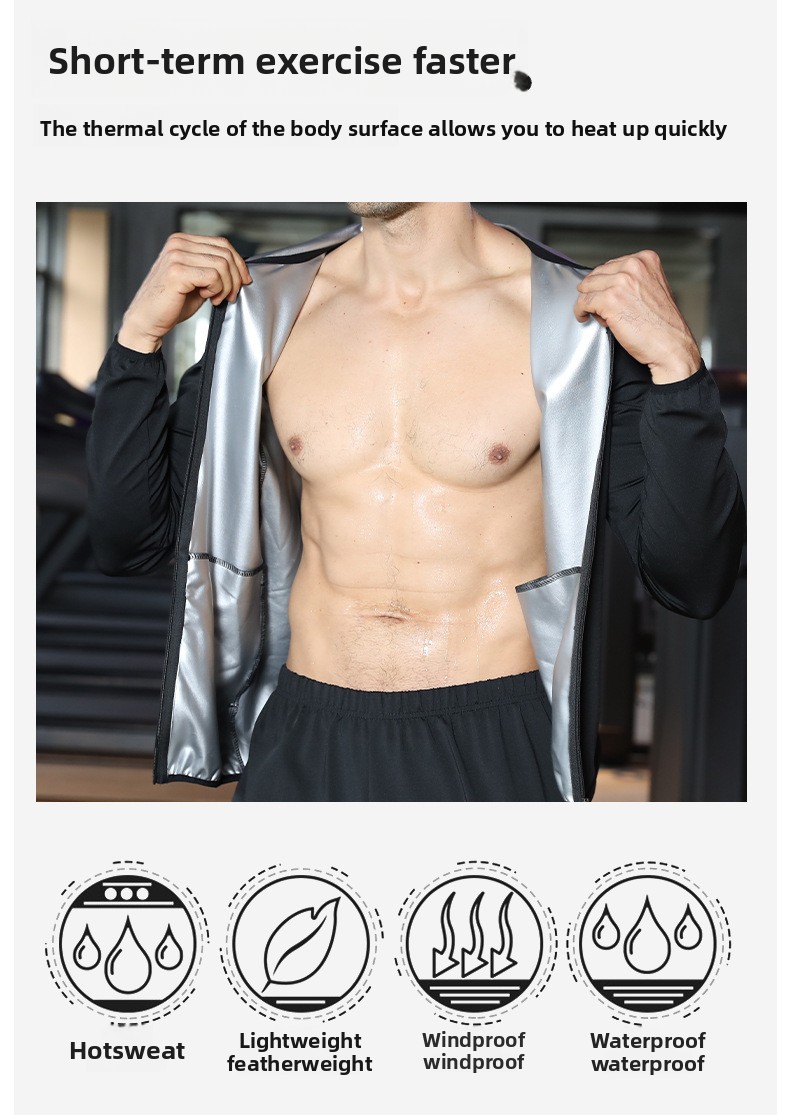 Capispalla da uomo resistenti al sudore, per sport, corsa e fitness all'aperto, abbigliamento da yoga che induce il sudore, con cerniera_voghion.com