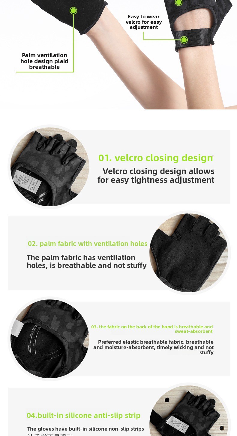 sports Outdoor Training Yoga Gloves, Women's Cycling Fitness Non Slip Gloves_voghion.com