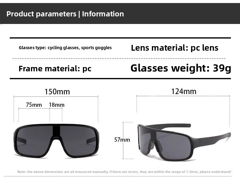Neue winddichte Sonnenbrille für den Außenbereich, Wander- und Skibrille, integrierte Sportbrille_voghion.com
