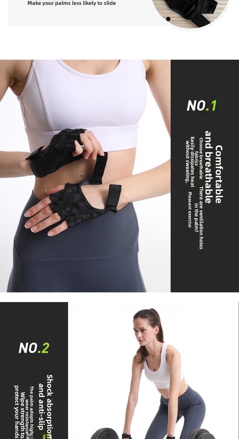 sports Outdoor Training Yoga Gloves, Women's Cycling Fitness Non Slip Gloves_voghion.com