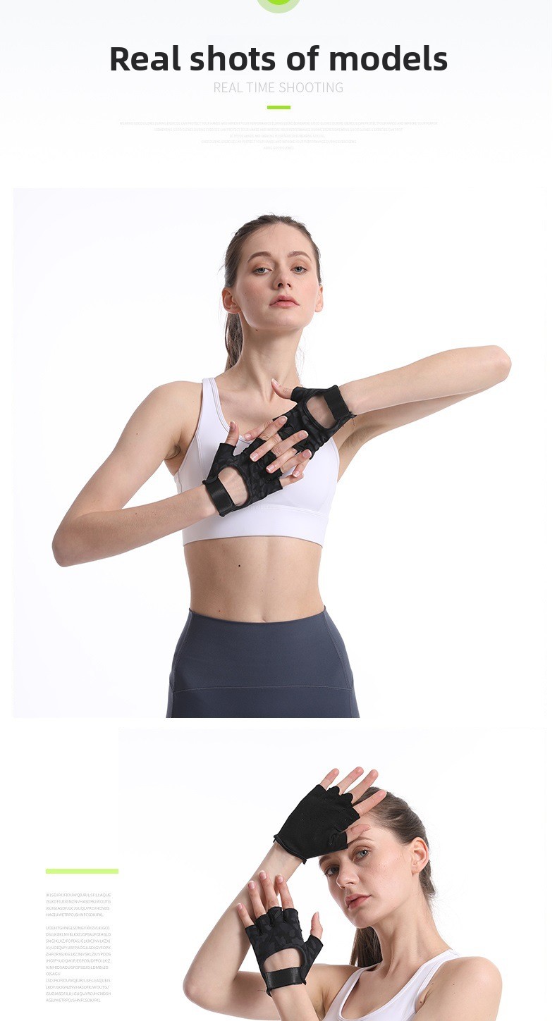 sports Outdoor Training Yoga Gloves, Women's Cycling Fitness Non Slip Gloves_voghion.com
