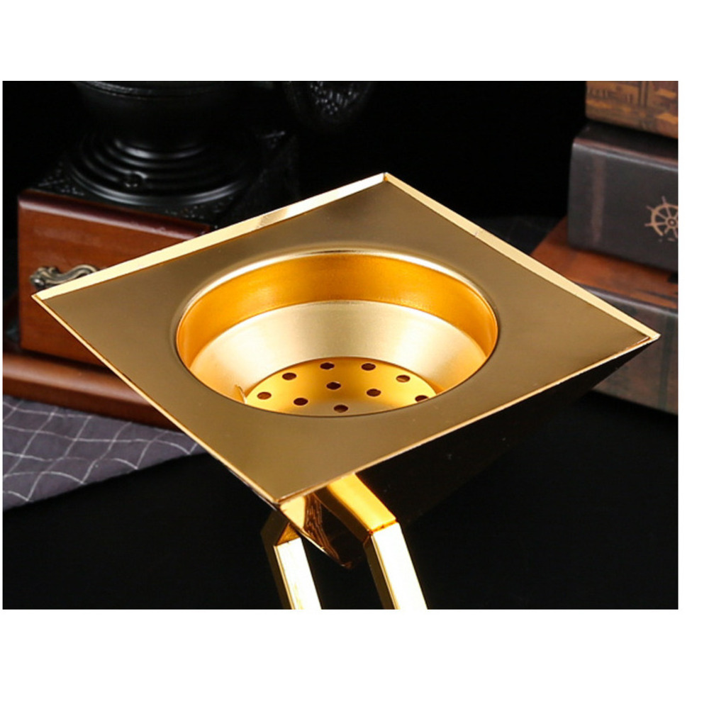 Bruciatore di incenso dorato arabo per la cerimonia del tè, decorazione zen per la casa, ornamento artigianale classico per aromaterapia_voghion.com