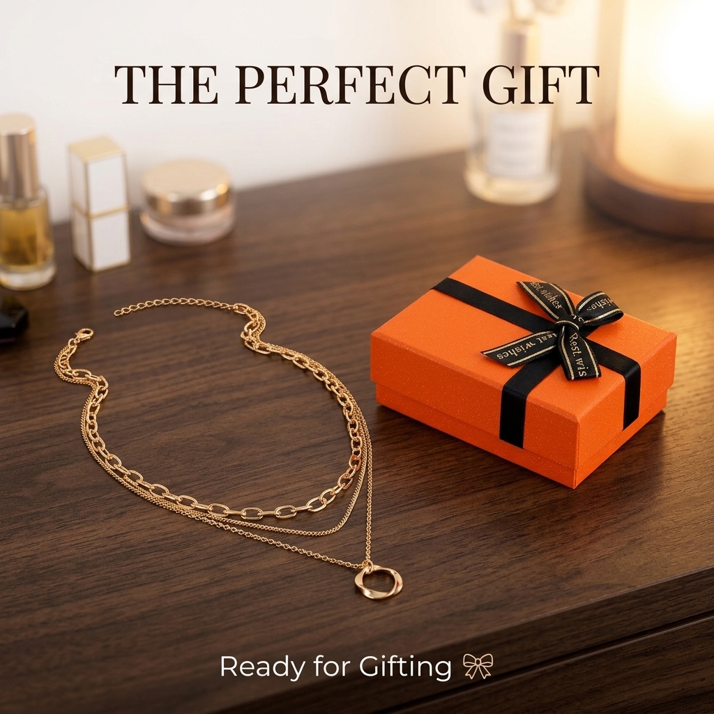 Exaggerated Chunky Chain Necklace With Circle Pendant For Women_voghion.com