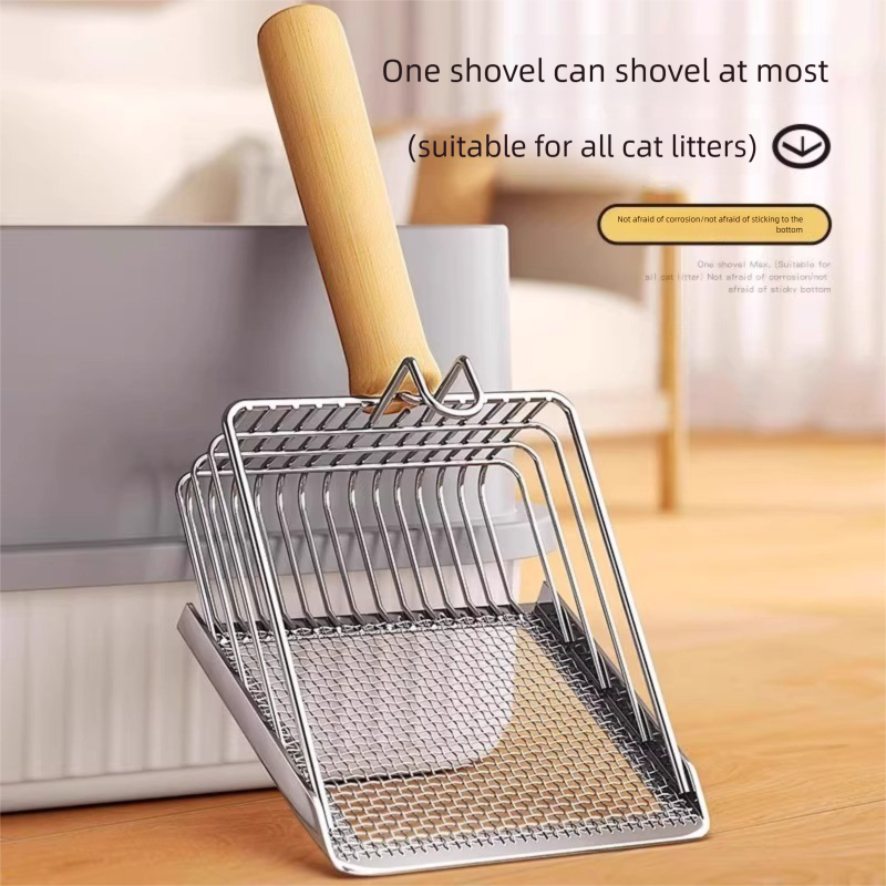 Litter 2-in-1 Metal Stainless Steel Fine Hole Cat Mineral Tofu Sand Mesh Large Poop Scoop_voghion.com
