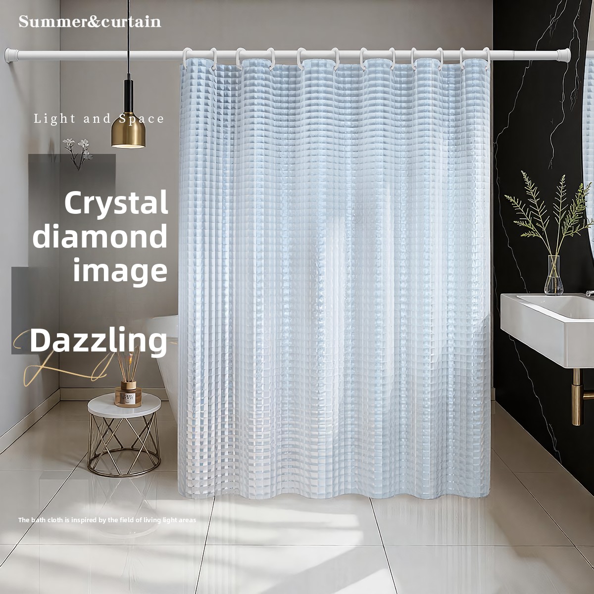 Partition Waterproof Mildewproof Quick-drying Bath Shower Punch-free Blocking Bathroom Fashion Door Curtain_voghion.com