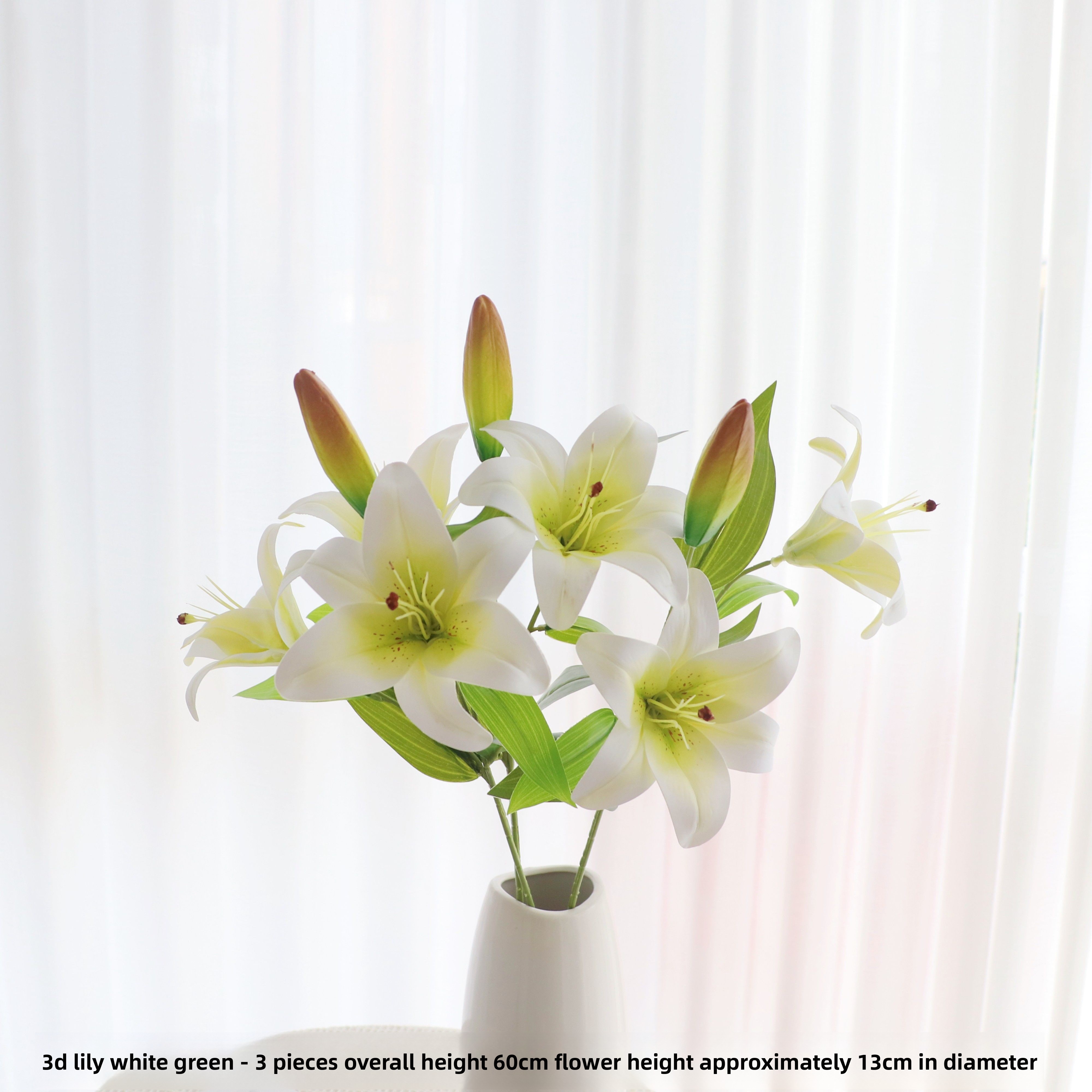 Artificial Wet Look Lily Decorative Silk Flower Wealth-Attracting Arrangement Dining Table Light Luxury High-End_voghion.com