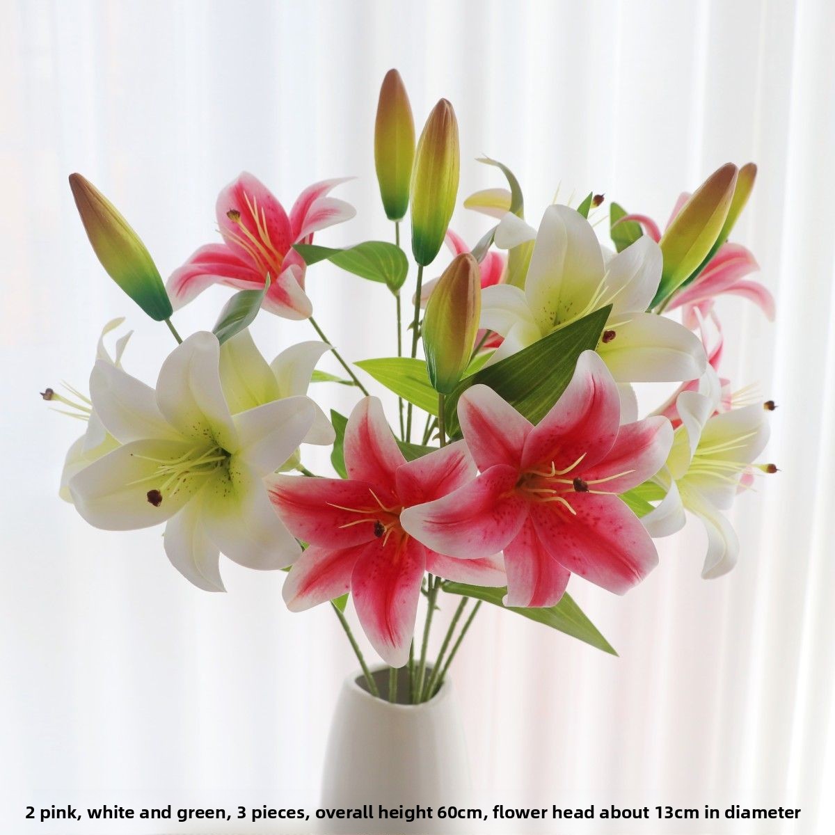 Artificial Wet Look Lily Decorative Silk Flower Wealth-Attracting Arrangement Dining Table Light Luxury High-End_voghion.com
