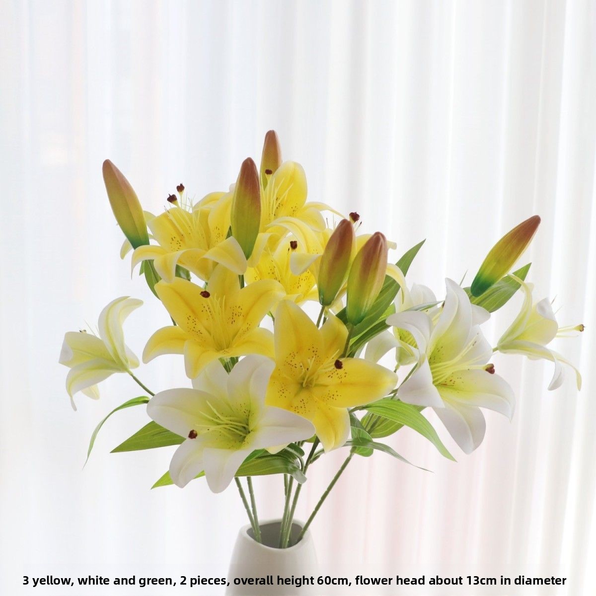 Artificial Wet Look Lily Decorative Silk Flower Wealth-Attracting Arrangement Dining Table Light Luxury High-End_voghion.com
