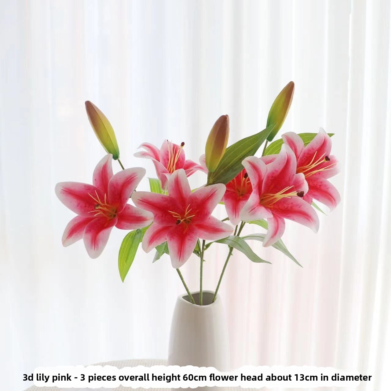 Artificial Wet Look Lily Decorative Silk Flower Wealth-Attracting Arrangement Dining Table Light Luxury High-End_voghion.com