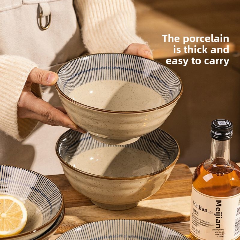 Japanese Style Ceramic Ramen Household 2025 New Soup Instant Eating Noodle Large Bowl_voghion.com