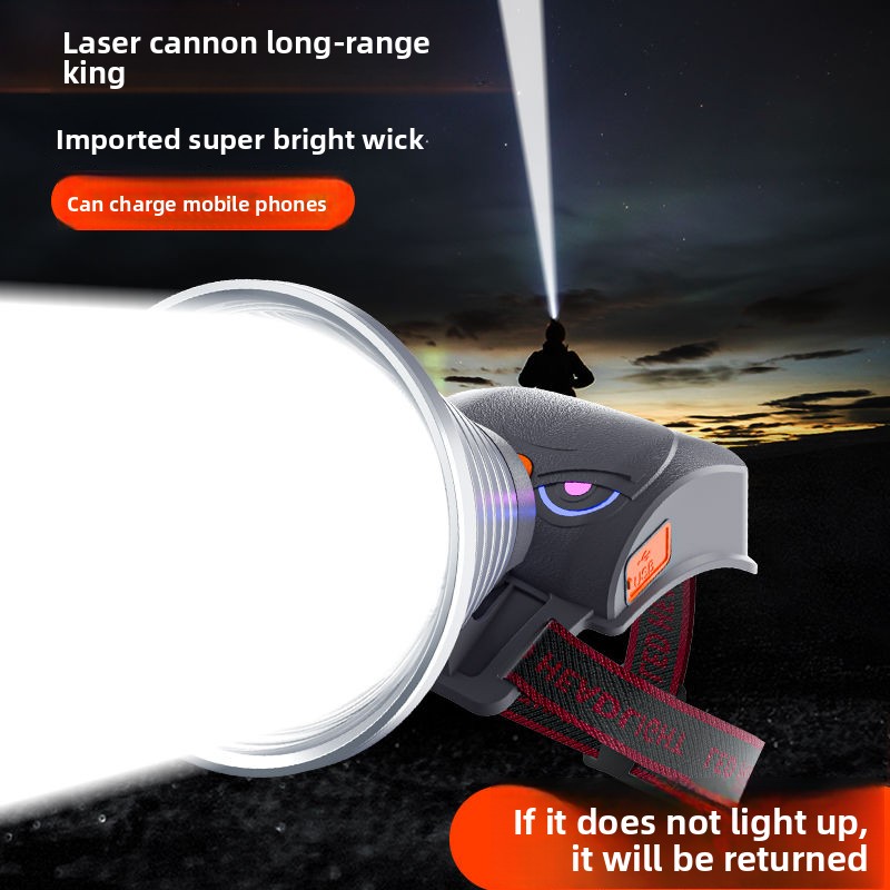 LED Headlamp Strong Long-Range Flashlight Rechargeableing Outdoor Multi-Function Head-Mounted Sensor Night Fishing_voghion.com