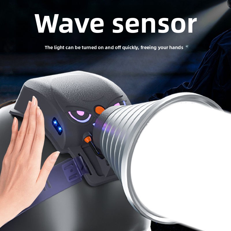 LED Headlamp Strong Long-Range Flashlight Rechargeableing Outdoor Multi-Function Head-Mounted Sensor Night Fishing_voghion.com