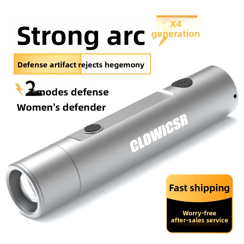 Nuova torcia elettrica multifunzione portatile ricaricabile antideflagrante laser due in uno per autodifesa all'aperto_voghion.com